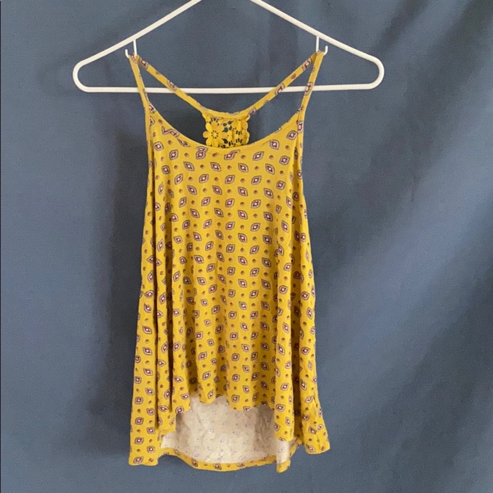 Yellow patterned tank top